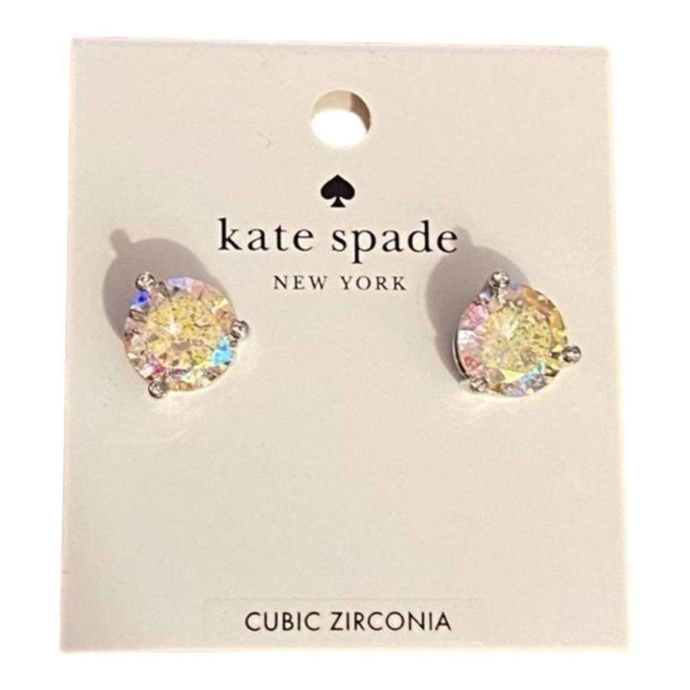 NWT Kate Spade Brilliant Statement Tri-Prong Stud Earrings